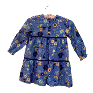 Patsy Aiken Made in the USA Floral Tiered Ruffle Button Back Cotton Dress 6X